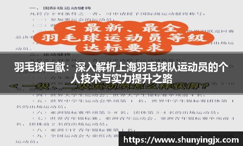 羽毛球巨献：深入解析上海羽毛球队运动员的个人技术与实力提升之路